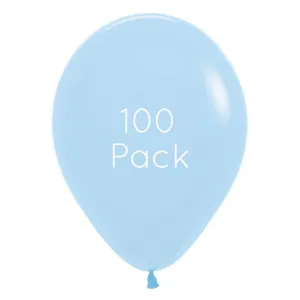 Pastel Matte Blue Balloons - 100 Pkt