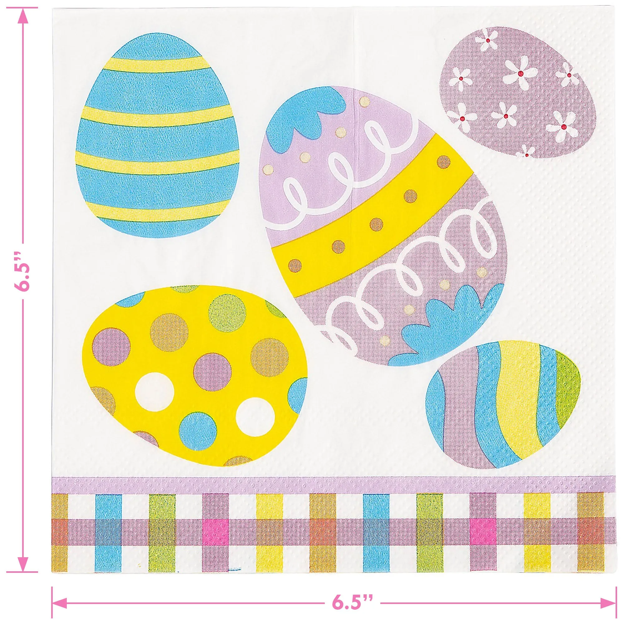 Pastel Plaid & Easter Bunny Sectioned Paper Dinner Plates and Lunch Napkins