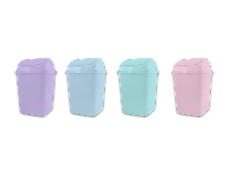 Pastel Plastic Swing Top Bin