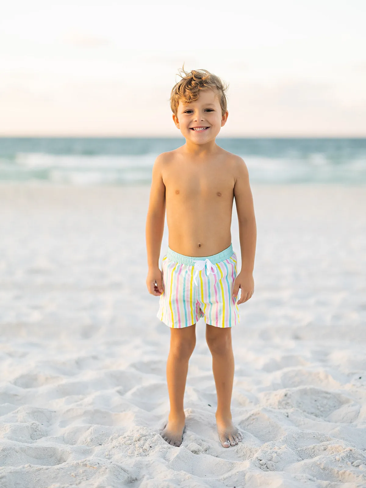 Pastel Stripes Boys Trunks