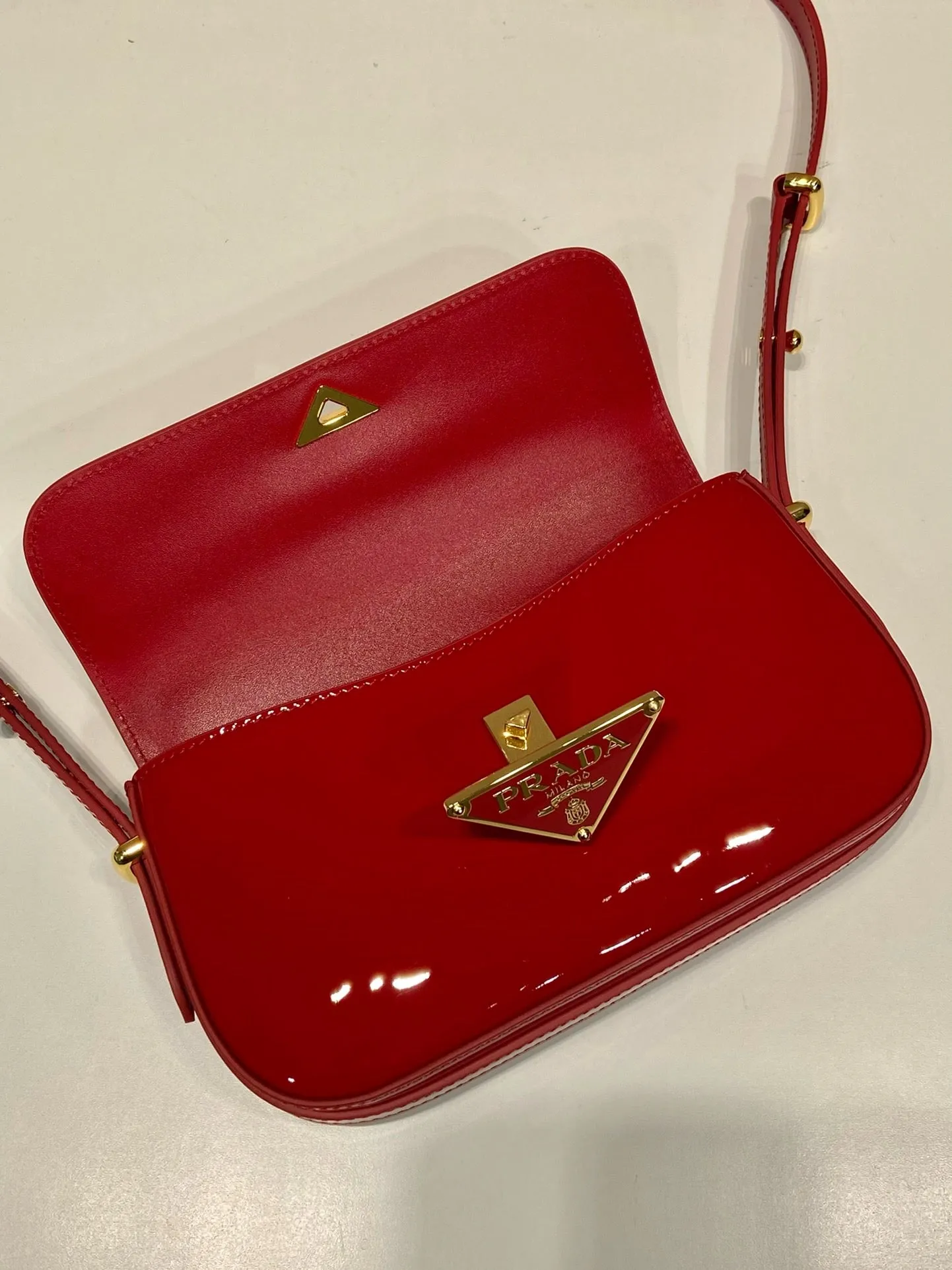 PD270 Patent Leather Shoulder Bag / 4.1x8x1.5inch / HIGHEST QUALITY VERSION