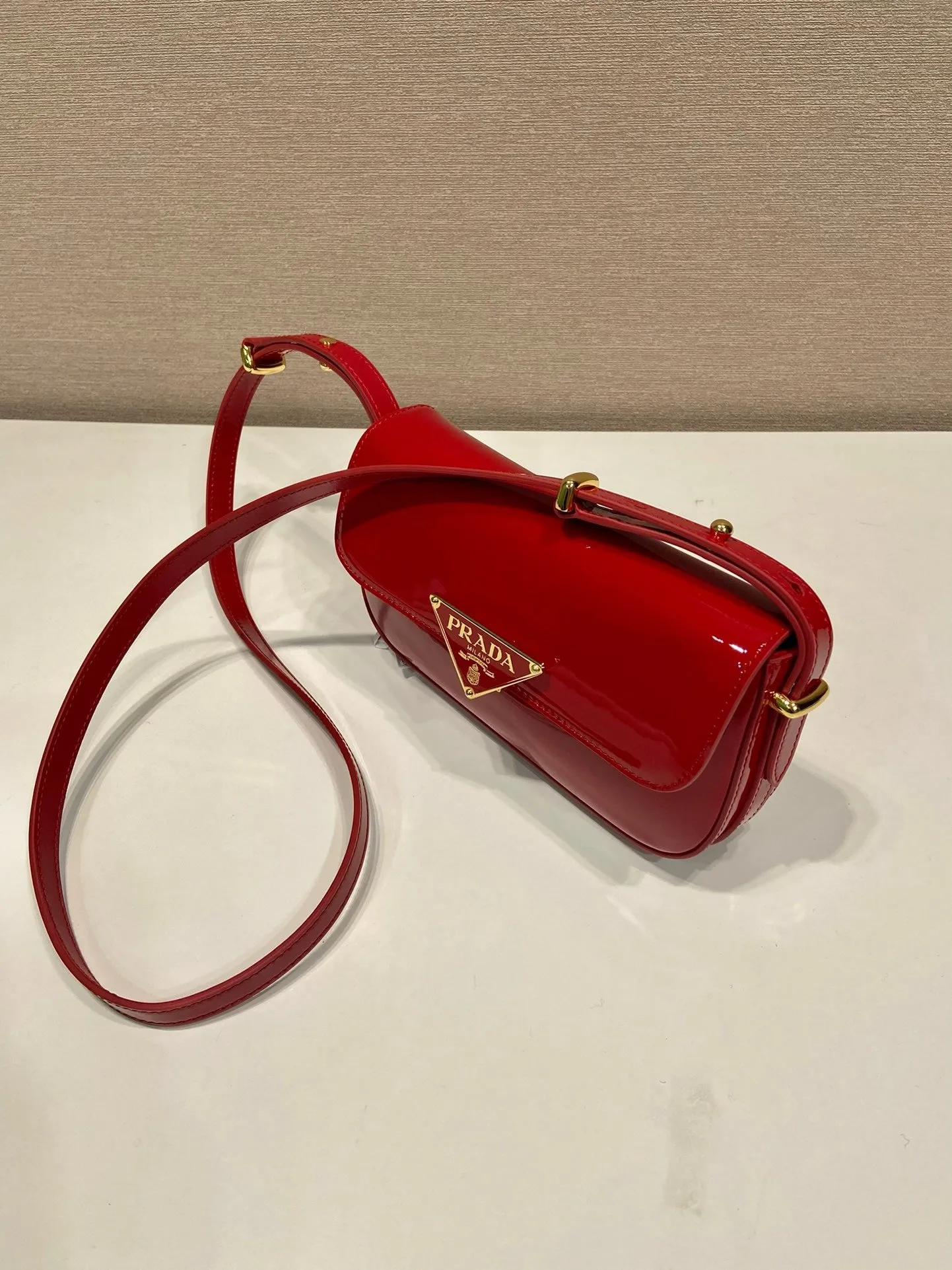 PD270 Patent Leather Shoulder Bag / 4.1x8x1.5inch / HIGHEST QUALITY VERSION