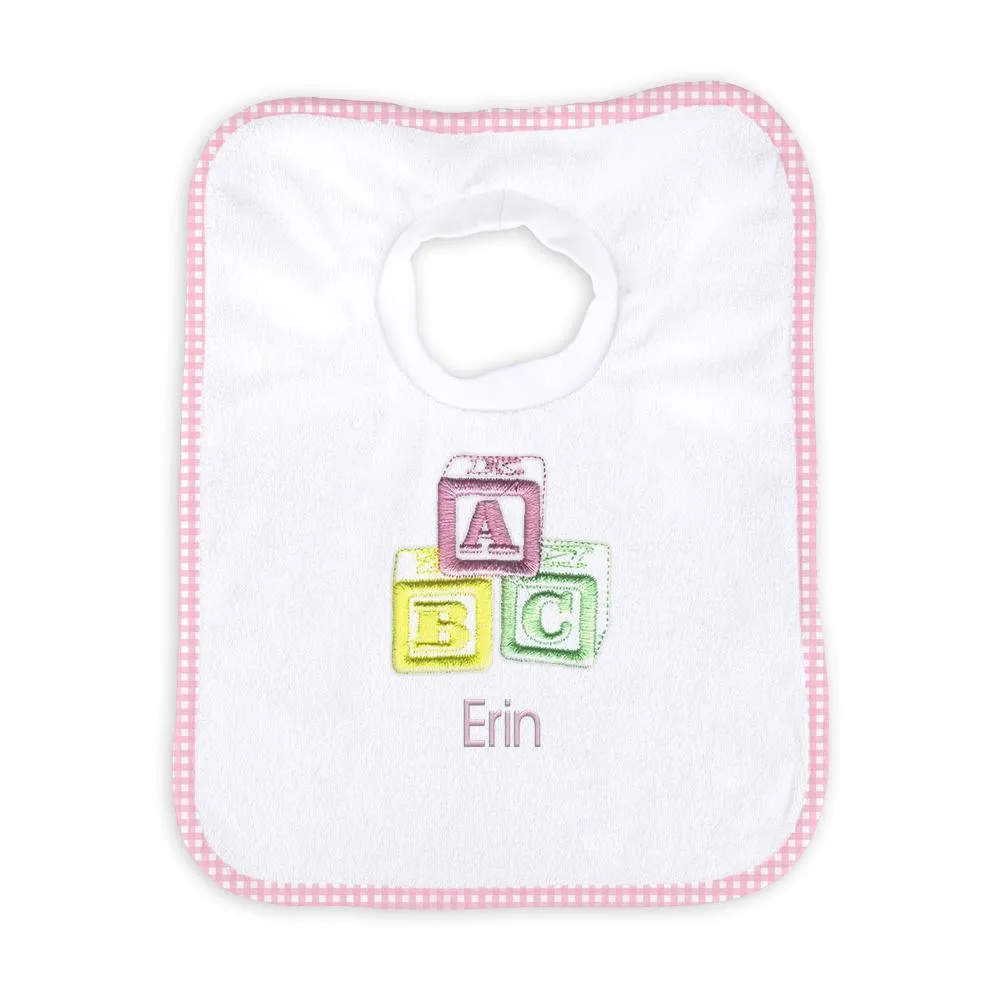 Personalized Basic Bib with Pastel ABC Blocks