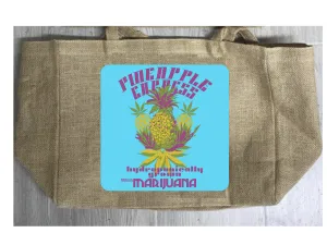 PINEAPPLE EXPRESS MARIJUANA BURLAP TOTE BAG