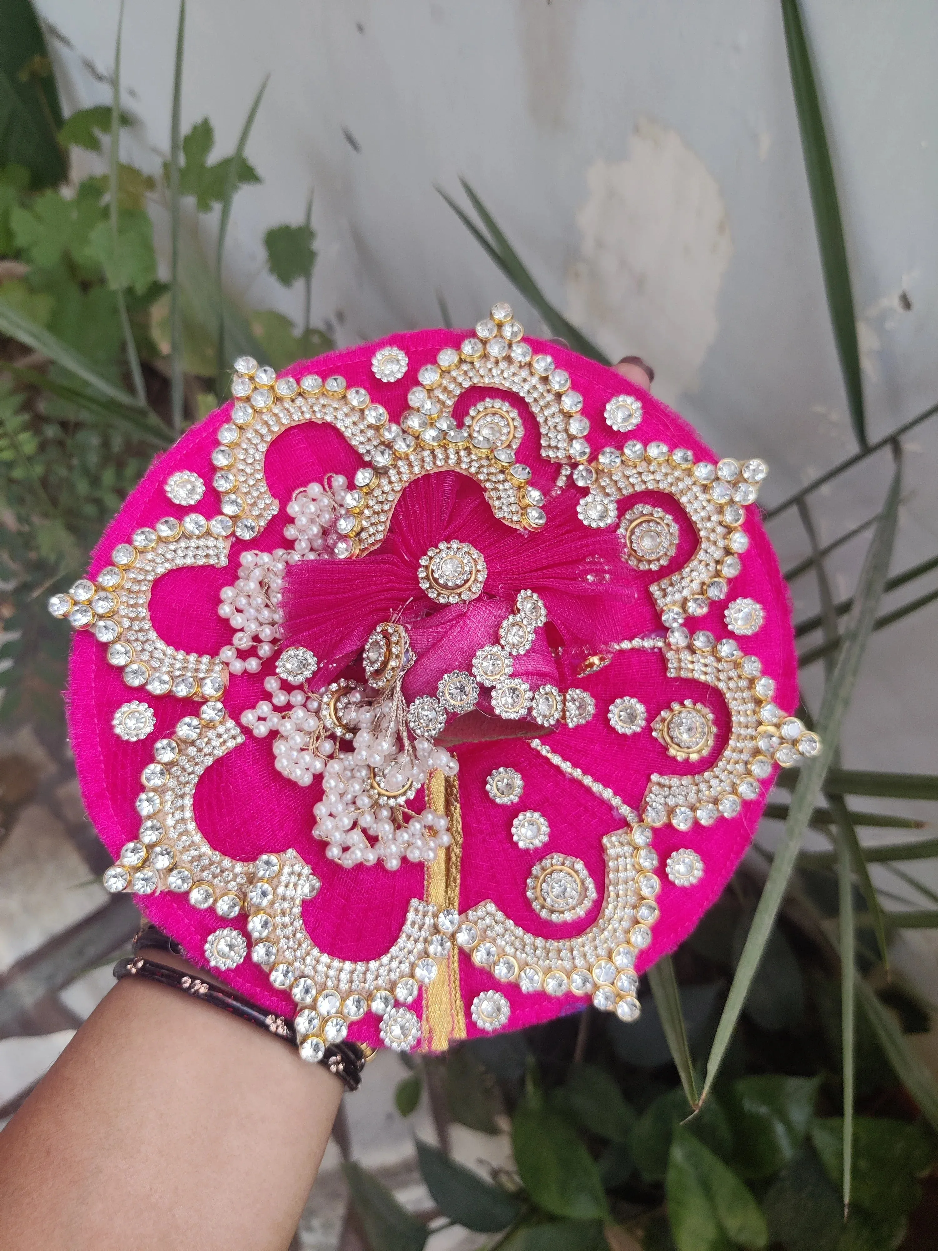 Pink haar latkan laddu gopal dress