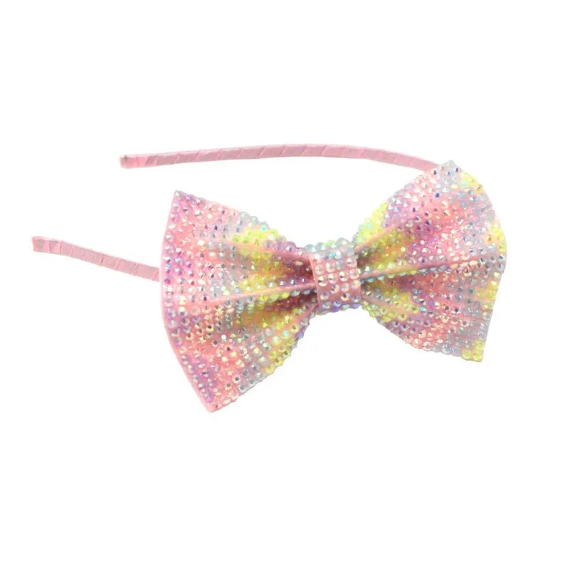 Pink Poppy Pastel Gemstone Bow Headband