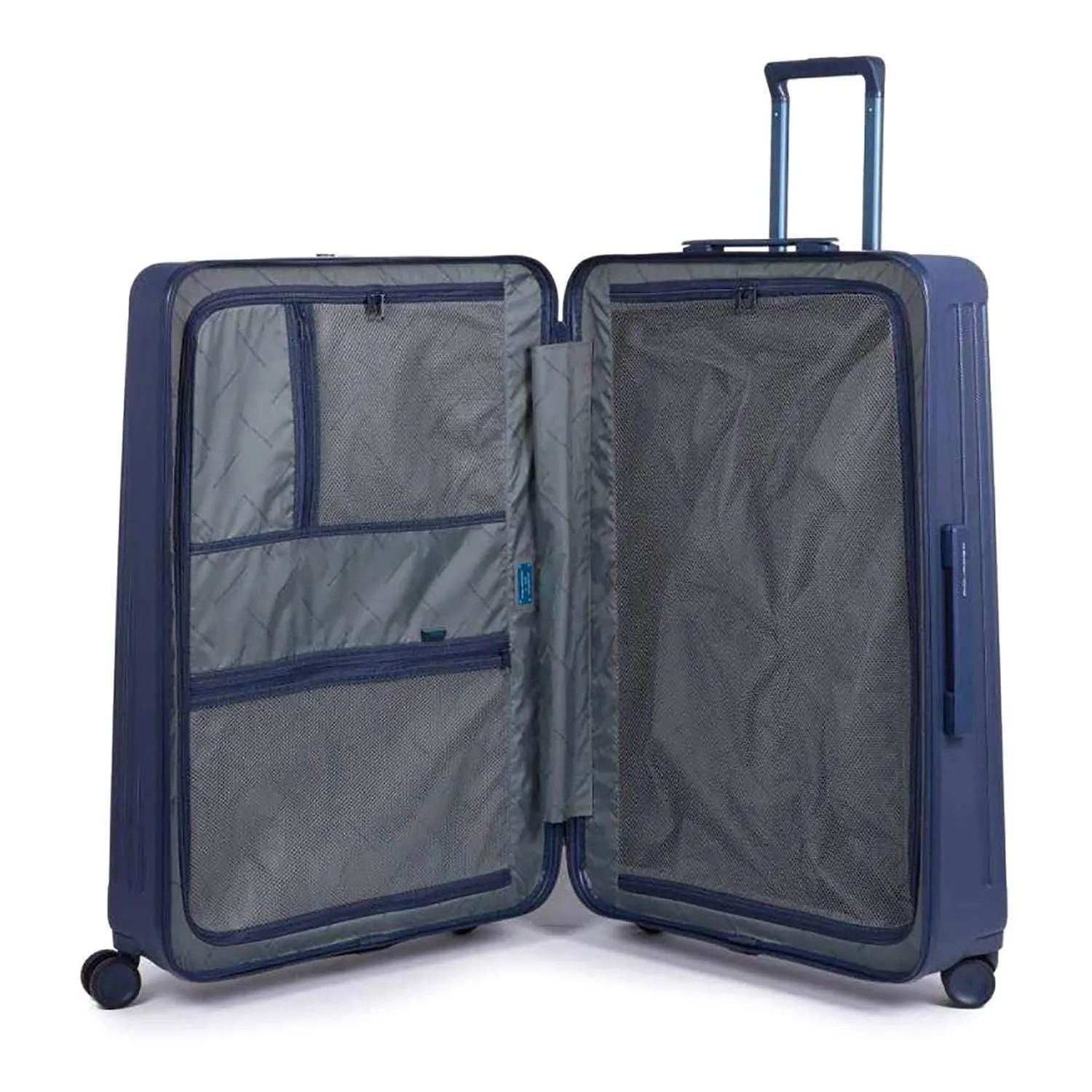 Piquadro Seeker Hardside Spinner TSA Lock Trolley Bag - Blue - BV4428SK/BLU