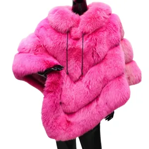 PRETTY Hot- Fox Fur Poncho