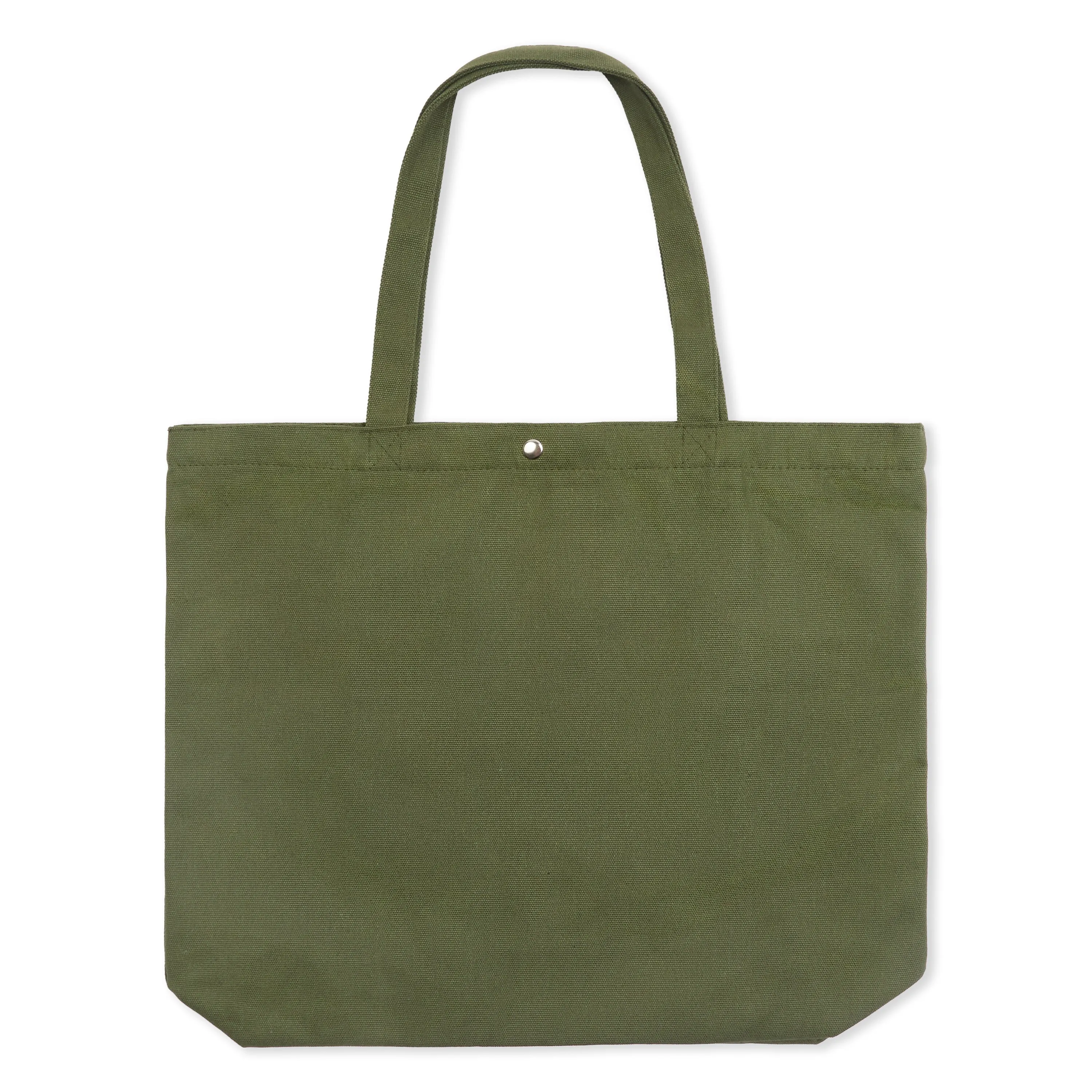 Printed Canvas Tote Bag - Olive