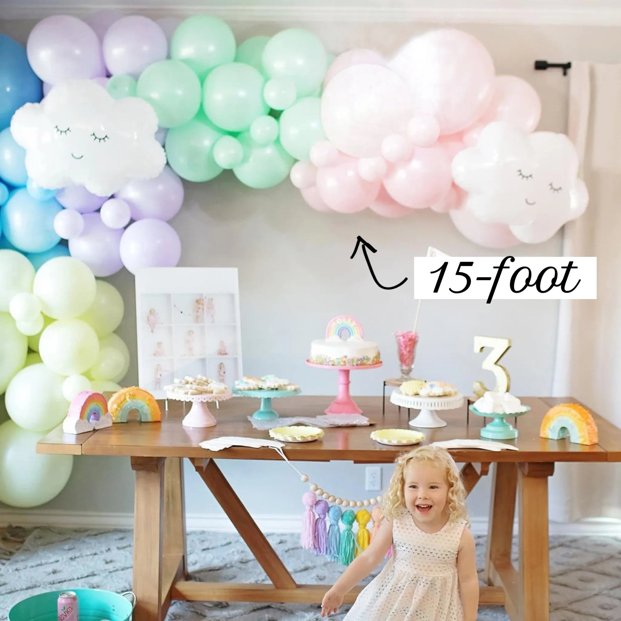 Rainbow Balloon Arch - Pastel Balloon Garland Kit