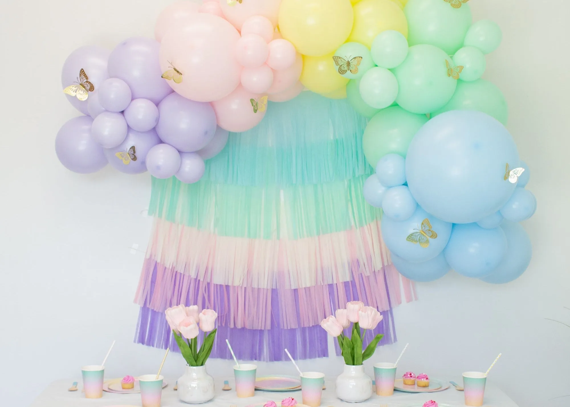 Rainbow Balloon Arch - Pastel Balloon Garland Kit