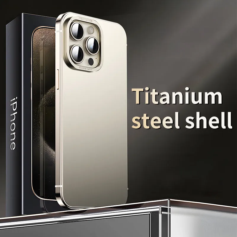 Raw Titanium Metal Frosting Phone Case For iPhone