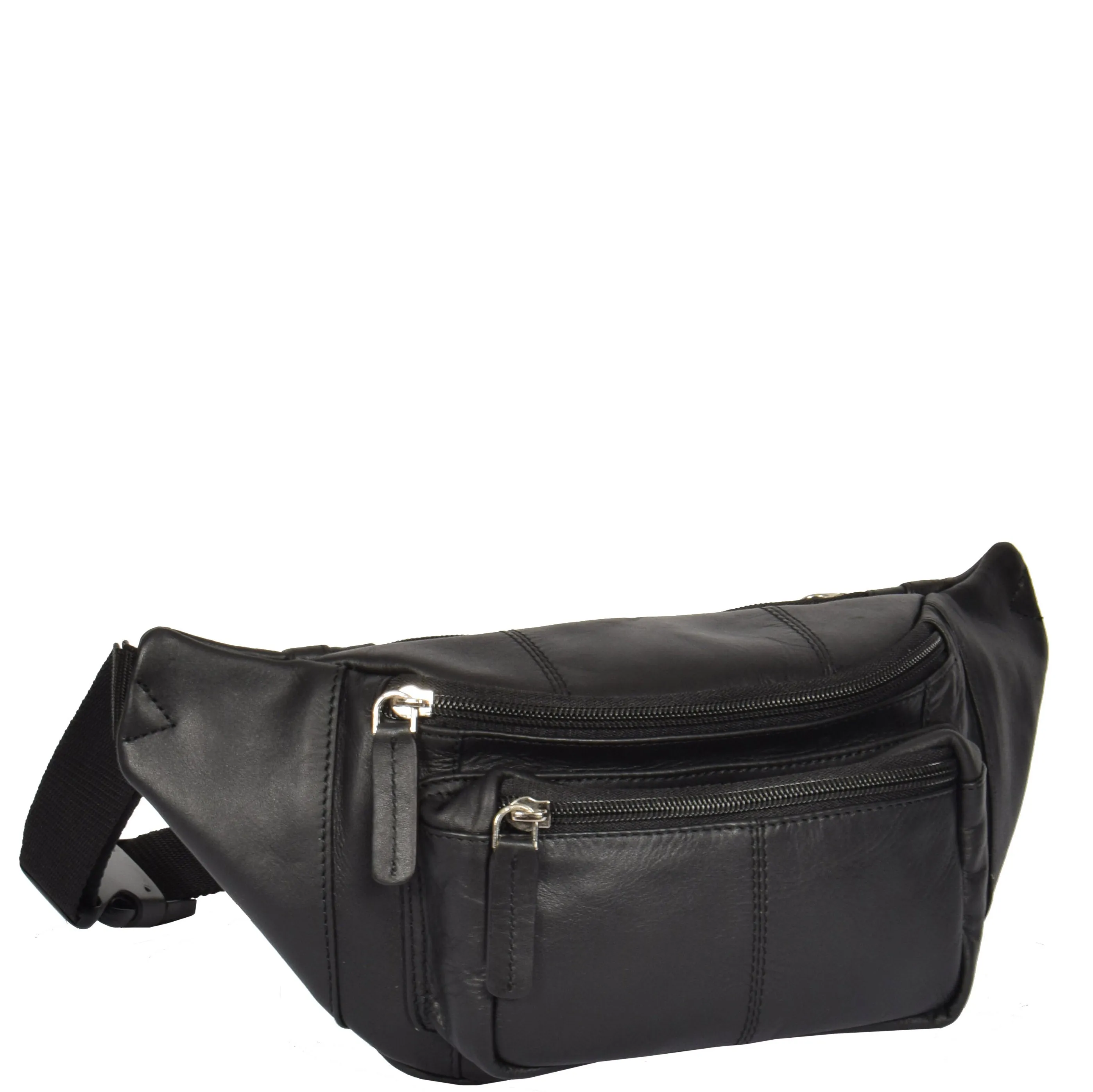 Real Leather Bum Bag Barcelona Black