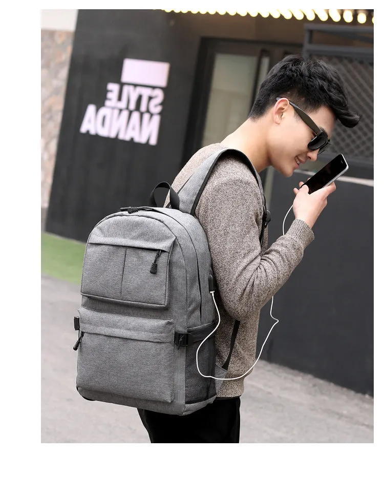 RYUGA Korean Fashion Unisex Backpack with USB CHARGE Port