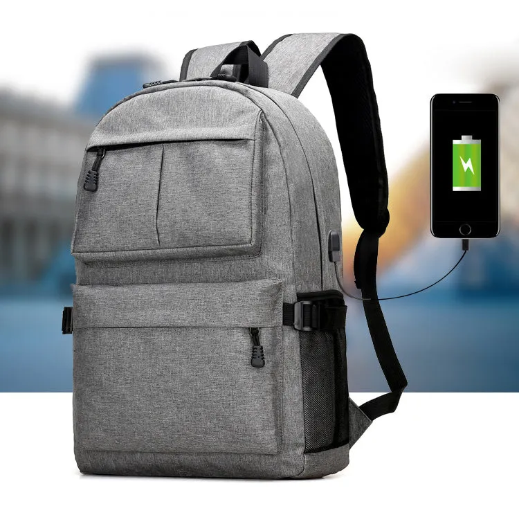 RYUGA Korean Fashion Unisex Backpack with USB CHARGE Port