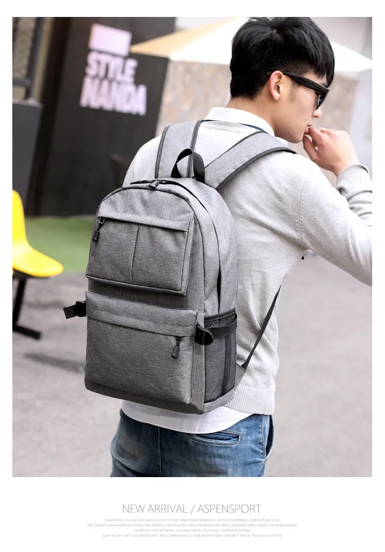 RYUGA Korean Fashion Unisex Backpack with USB CHARGE Port