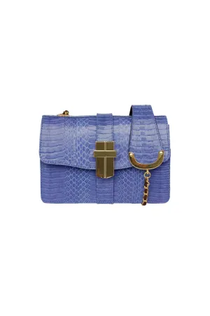 SAMAYA MINI BOX BAG IN BLUEBELL SNAKESKIN