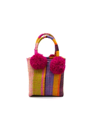 Schooner Straw Mini Bag with Pompom Accent