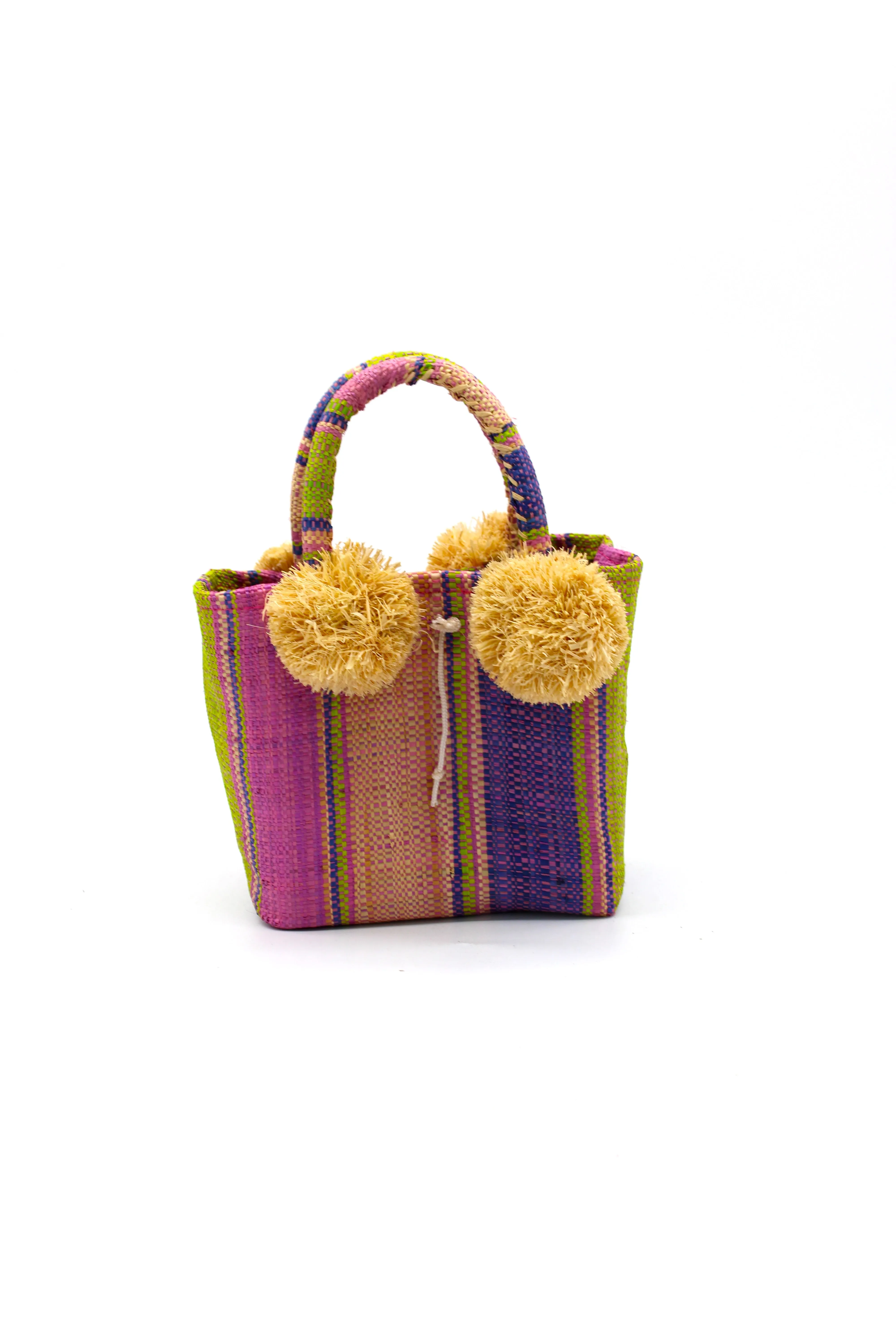 Schooner Straw Mini Bag with Pompom Accent