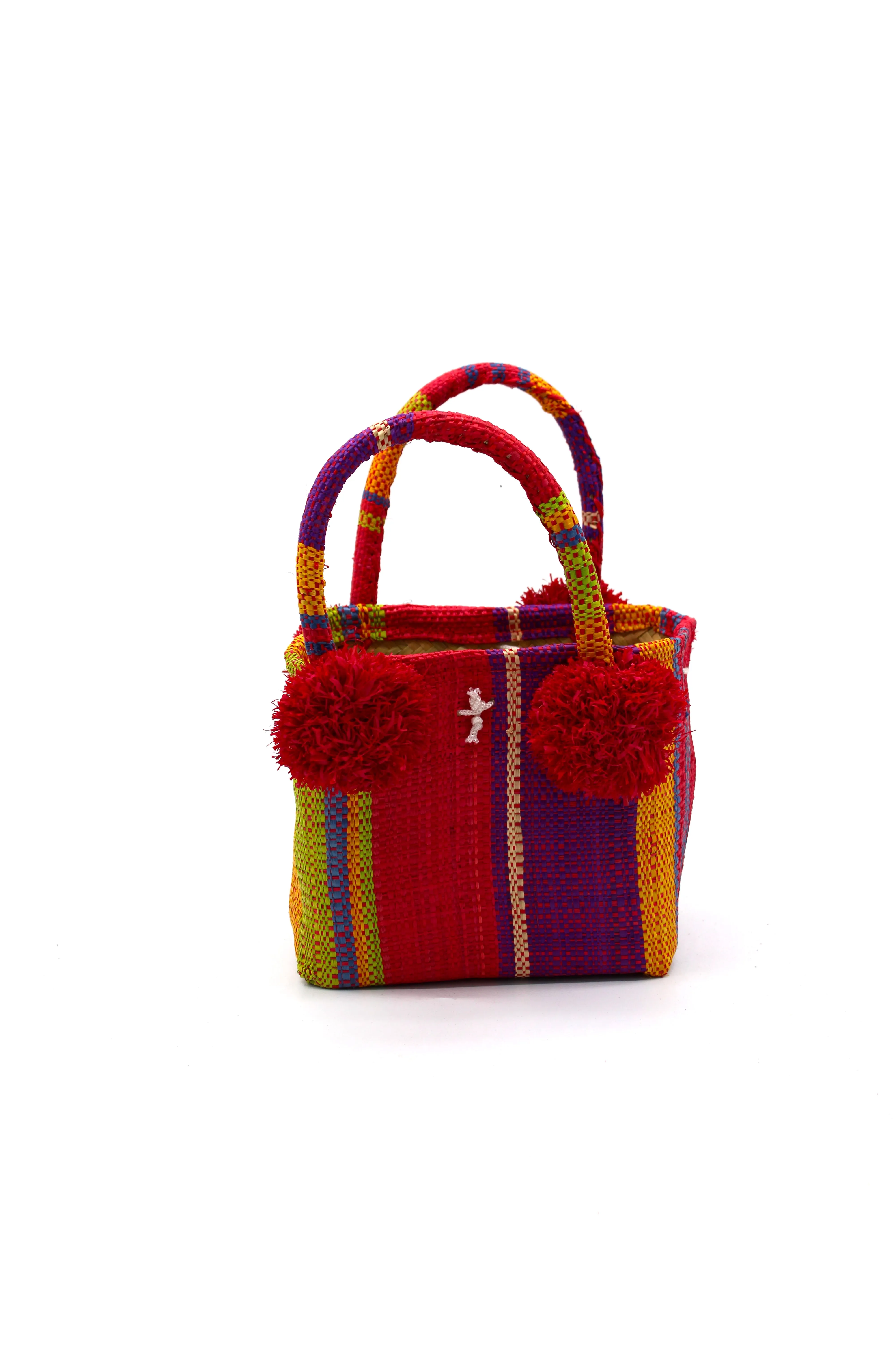 Schooner Straw Mini Bag with Pompom Accent