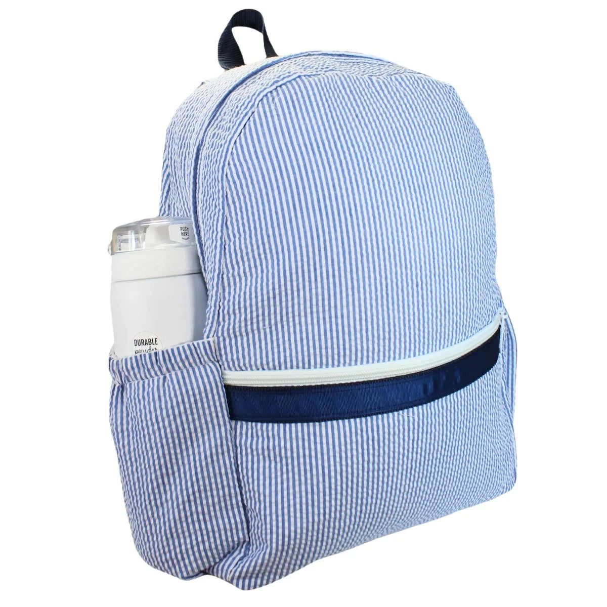 Seersucker Medium Backpack w/ Pocket