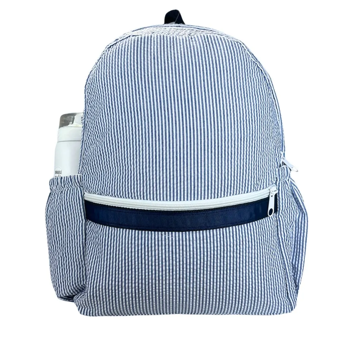 Seersucker Medium Backpack w/ Pocket