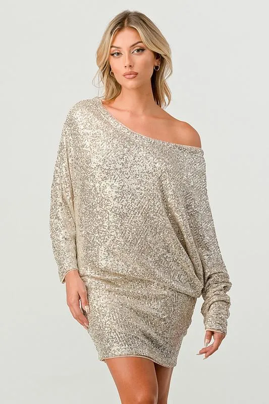 Sequin Off Shoulder Dress