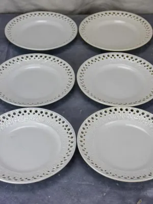 Set of 11 pretty antique French earthenware plates - Creil-Montereau faience