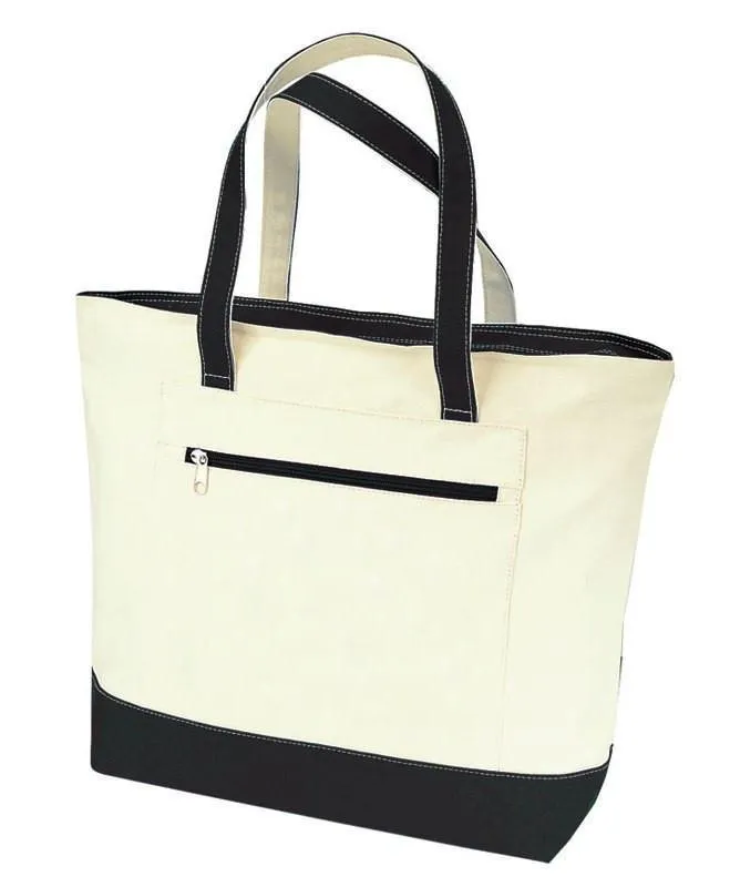 SET OF 24 HEAVY CANVAS ZIPPERED SHOPPING TOTE BAGS