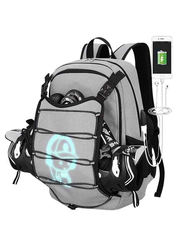 Skate Roller and Helmet Backpack Laptop backback for men