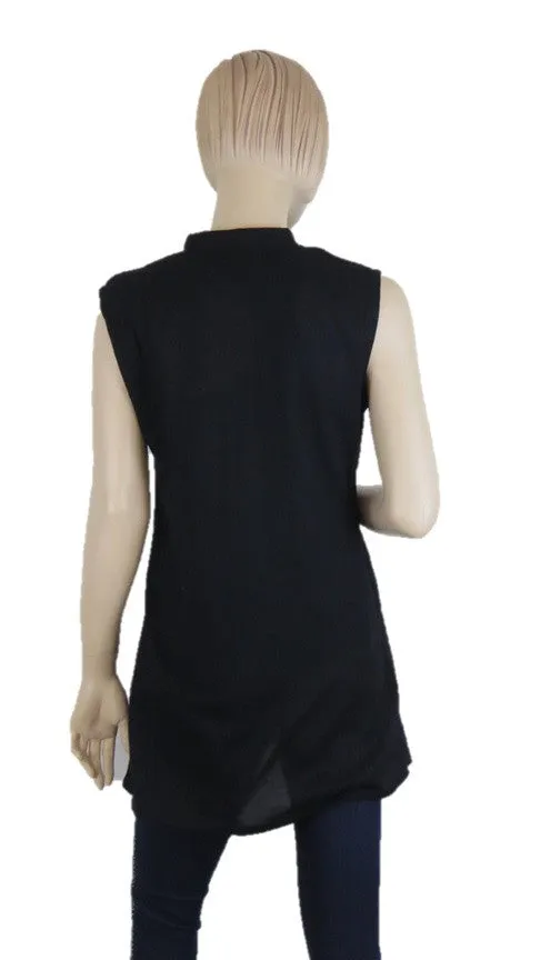 Sleevless Black Tunic Top