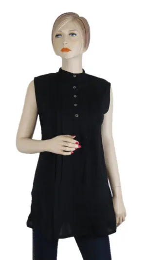 Sleevless Black Tunic Top