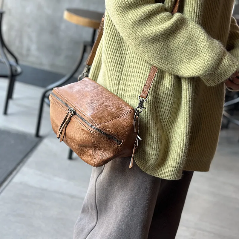 Small Women's Leather Crossbody Purse Brown Leather Shoulder Bag