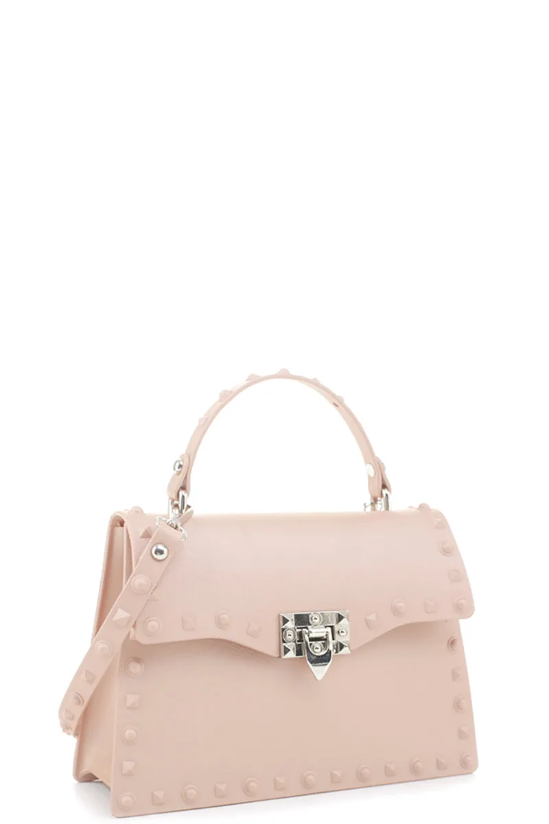 Smooth Jelly Stud Buckle Crossbody Bag - Ships from The US