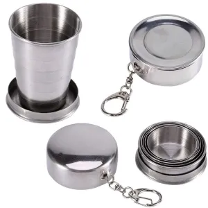 Stainless Steel Portable Outdoor Travel Camping Folding Collapsible Cup