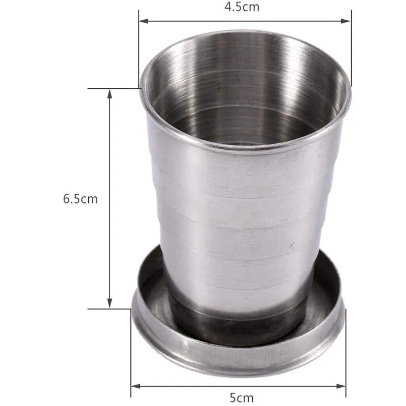 Stainless Steel Portable Outdoor Travel Camping Folding Collapsible Cup