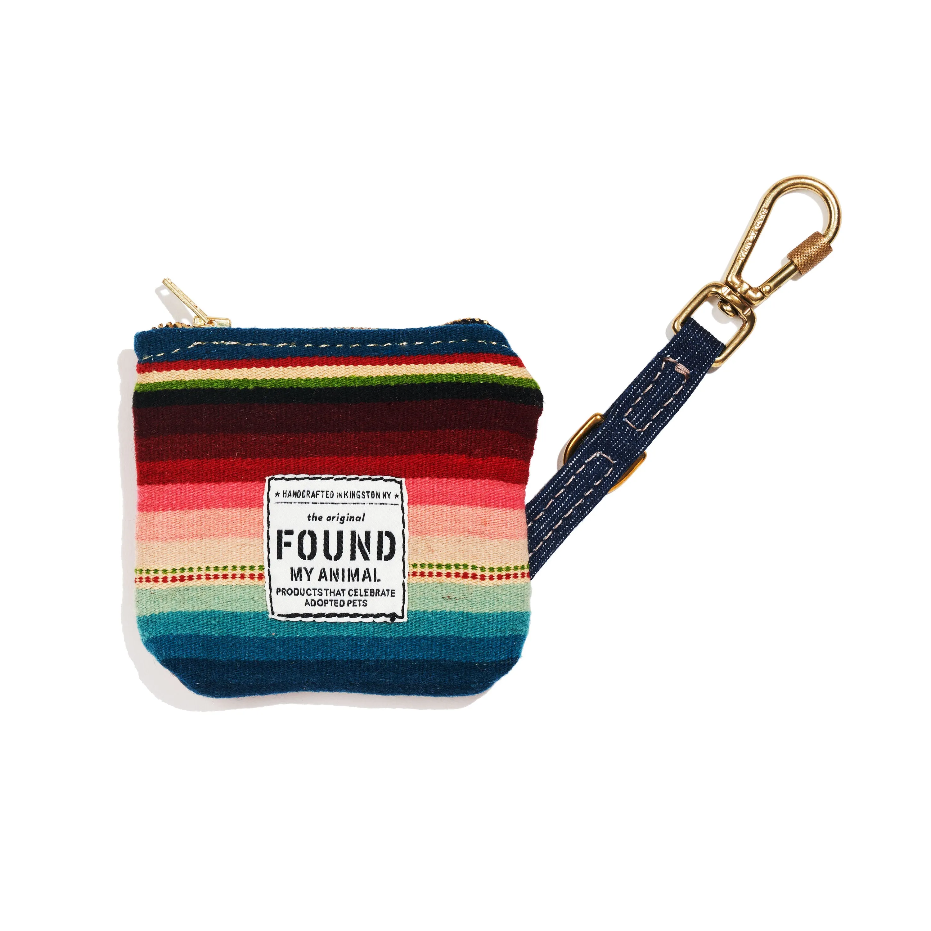 Stripes Cotton Canvas Poop Bag Pouch