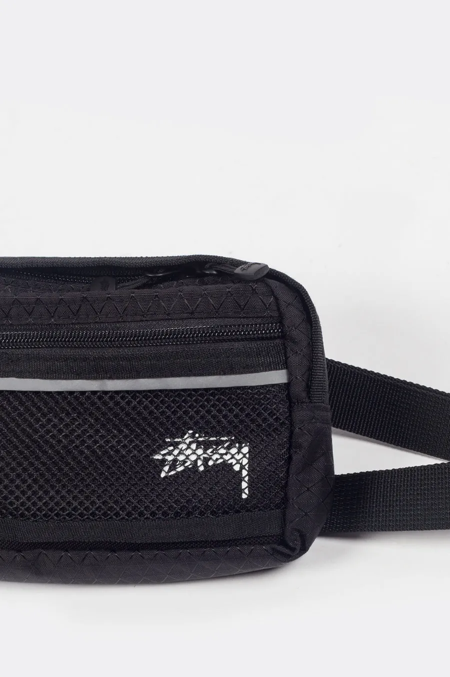 STUSSY DIAMOND RIPSTOP WAIST BAG BLACK