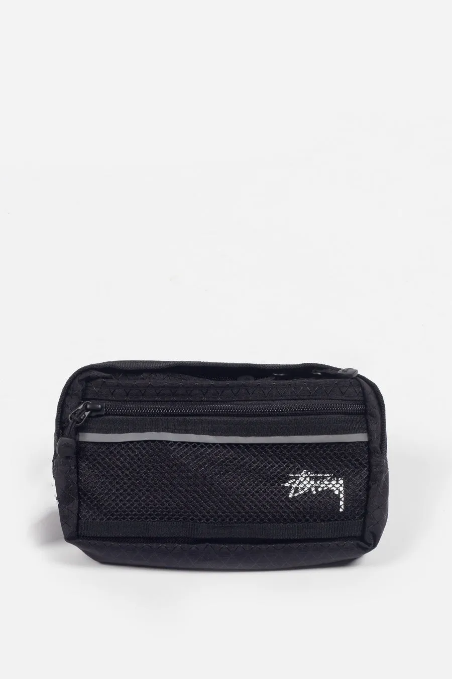 STUSSY DIAMOND RIPSTOP WAIST BAG BLACK