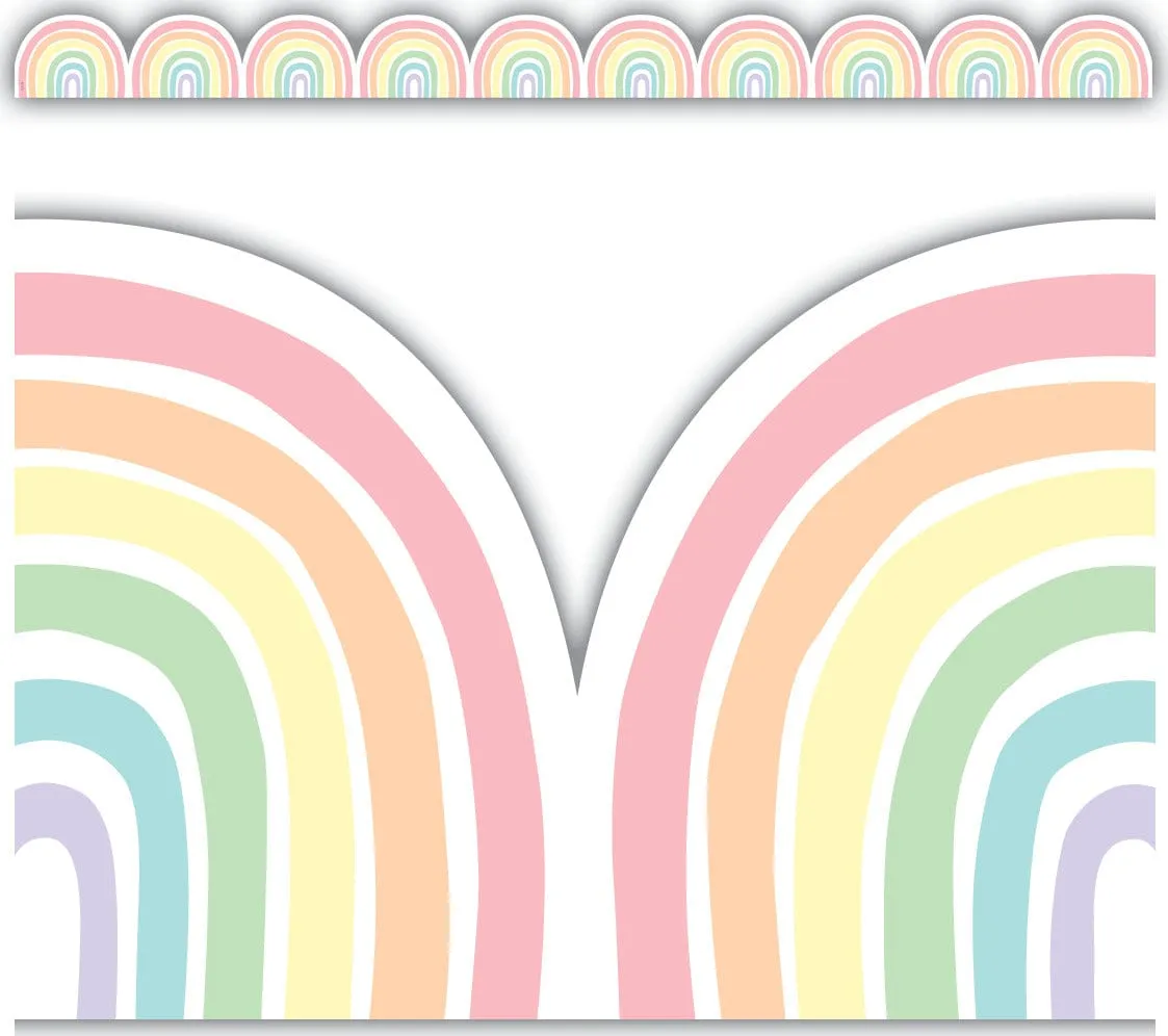 Teacher Created Resources Pastel Pop Rainbows Die-Cut Border Trim