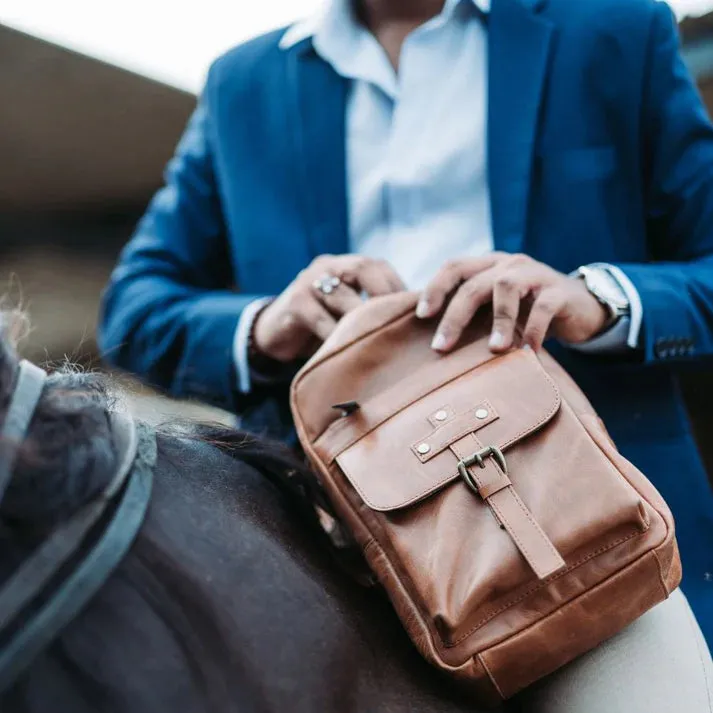 Toffee Brown Leather Crossbody Bag