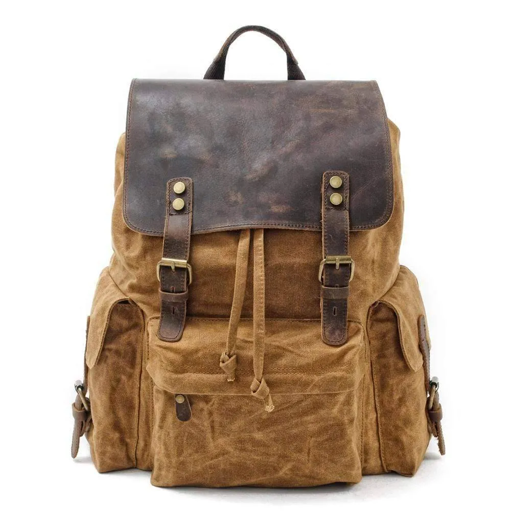 Top Luxury Large Capacity Waterproof Canvas Leather Unisex Backpacks