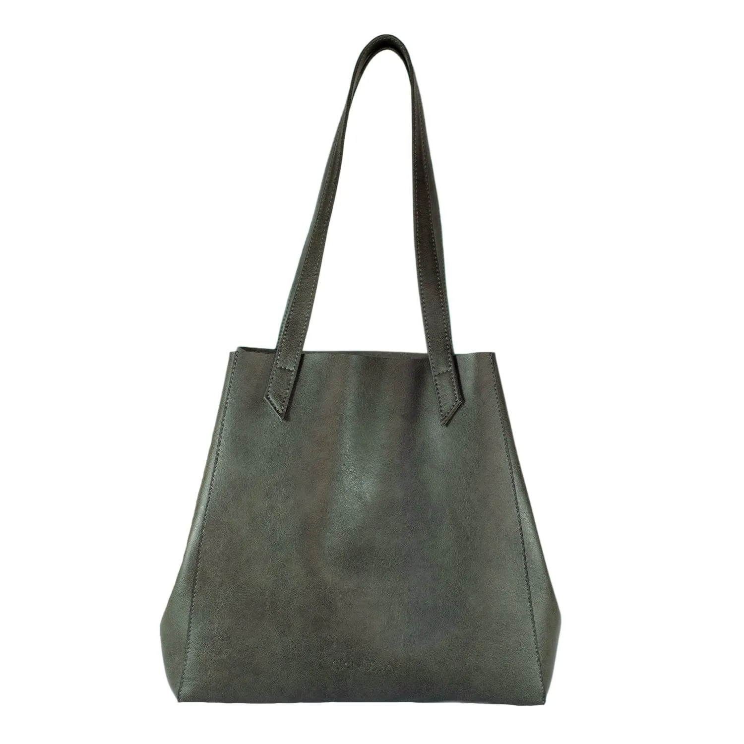 Totissimo Foldable Vegan Leather Tote Bag | Grey