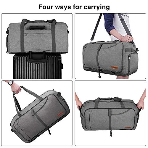 Travel Duffel Bag, Foldable Weekender Bag With Shoe Compartment