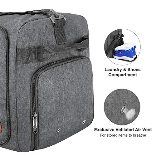 Travel Duffel Bag, Foldable Weekender Bag With Shoe Compartment