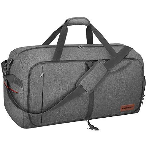 Travel Duffel Bag, Foldable Weekender Bag With Shoe Compartment