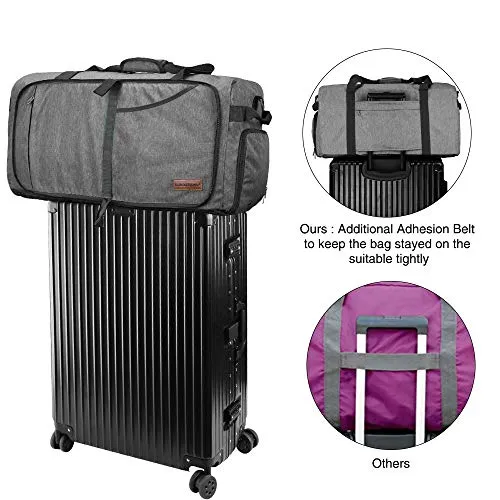 Travel Duffel Bag, Foldable Weekender Bag With Shoe Compartment