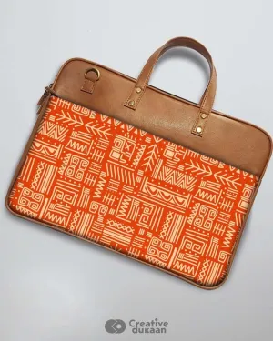 Tribal Print - The Vegan Leather Laptop Bag