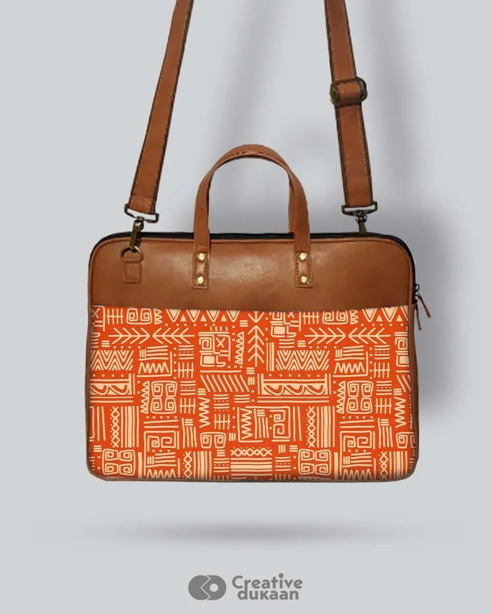 Tribal Print - The Vegan Leather Laptop Bag