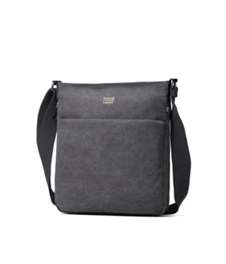 Troop London Classic Small Zip Top Shoulder Bag - Charcoal